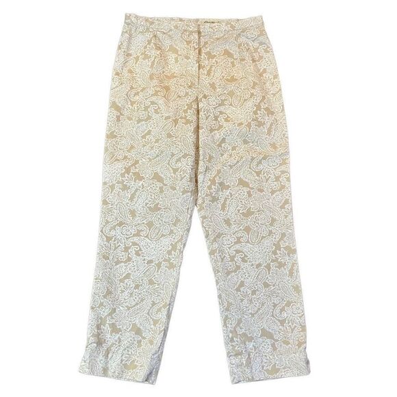 Eddie Bauer White Tan Paisley Lace Size 12 - Picture 1 of 9